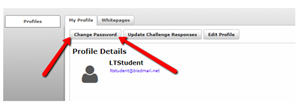 Change your password - Image, Arrows pointing to Change Password Button 